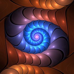 Preview wallpaper spiral, glow, colorful, twisted, fractal