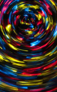 Preview wallpaper spiral, light, long exposure, blur, glare, colorful