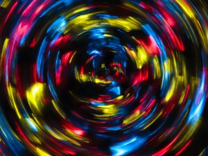 Preview wallpaper spiral, light, long exposure, blur, glare, colorful