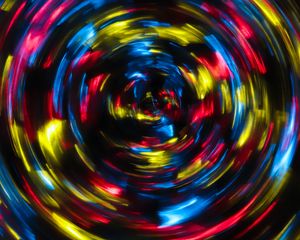 Preview wallpaper spiral, light, long exposure, blur, glare, colorful