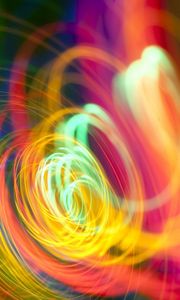Preview wallpaper spiral, light, shiny, multicolored