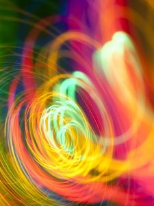 Preview wallpaper spiral, light, shiny, multicolored