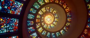 Preview wallpaper spiral, light, stained glass, windows