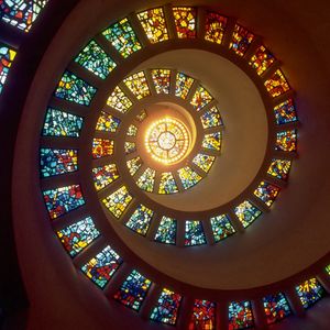 Preview wallpaper spiral, light, stained glass, windows