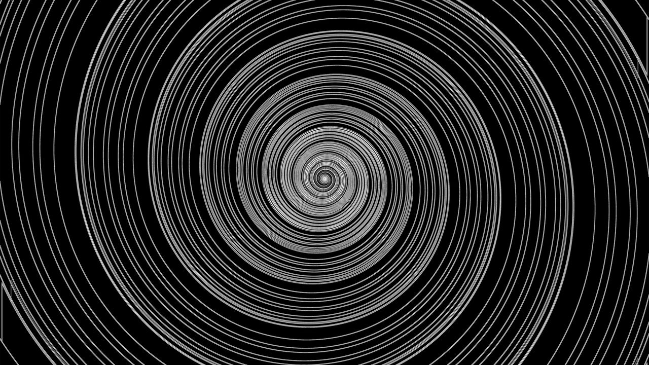 Wallpaper spiral, lines, abstraction, black and white hd, picture, image