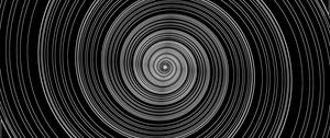 Preview wallpaper spiral, lines, abstraction, black and white