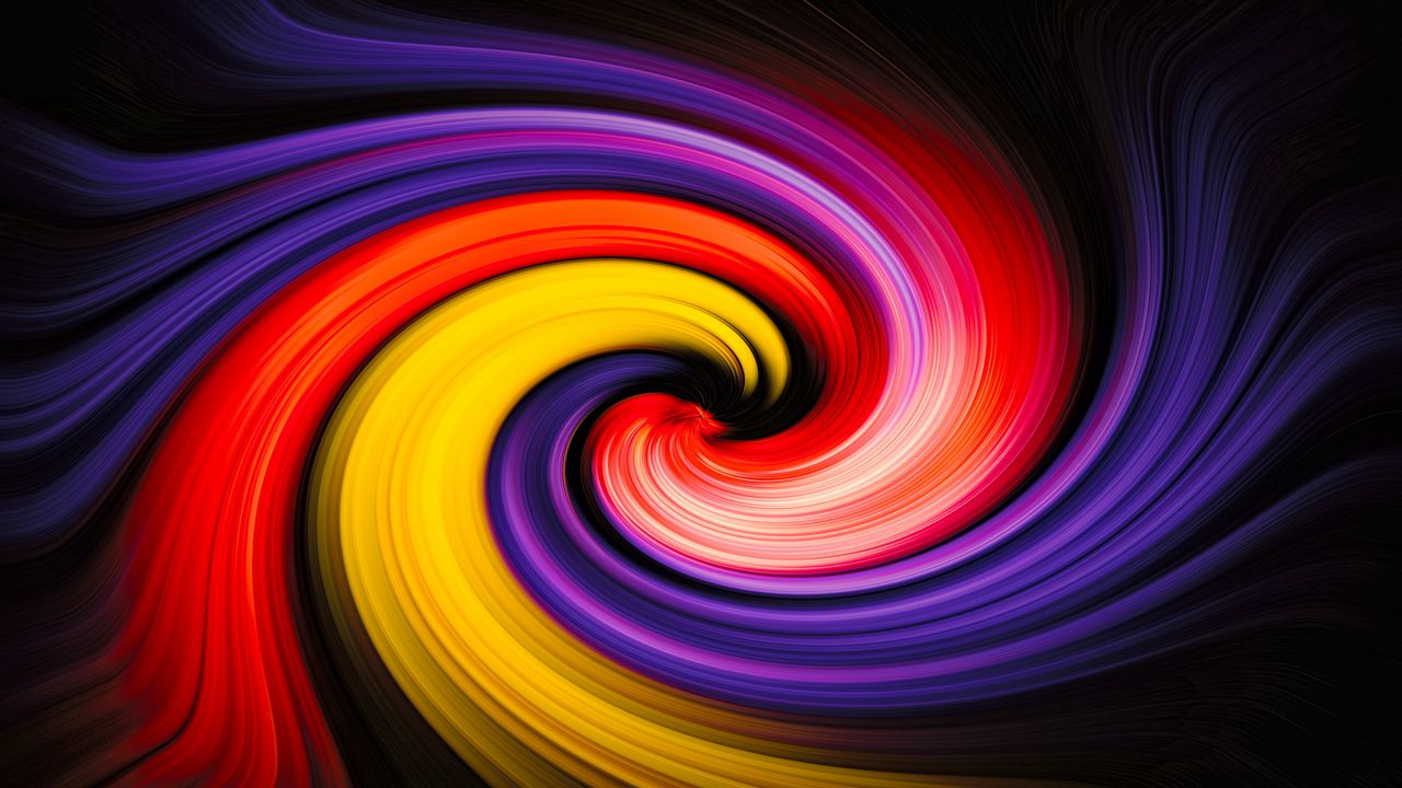 Wallpaper spiral, lines, colorful, abstraction
