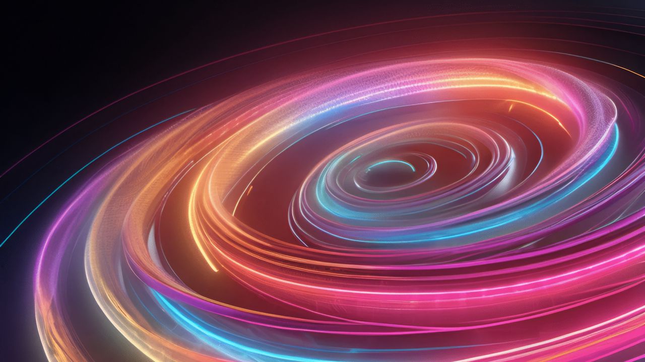Wallpaper spiral, lines, glow, colorful