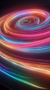 Preview wallpaper spiral, lines, glow, colorful