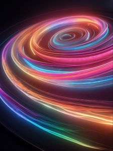 Preview wallpaper spiral, lines, glow, colorful