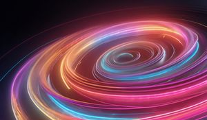 Preview wallpaper spiral, lines, glow, colorful