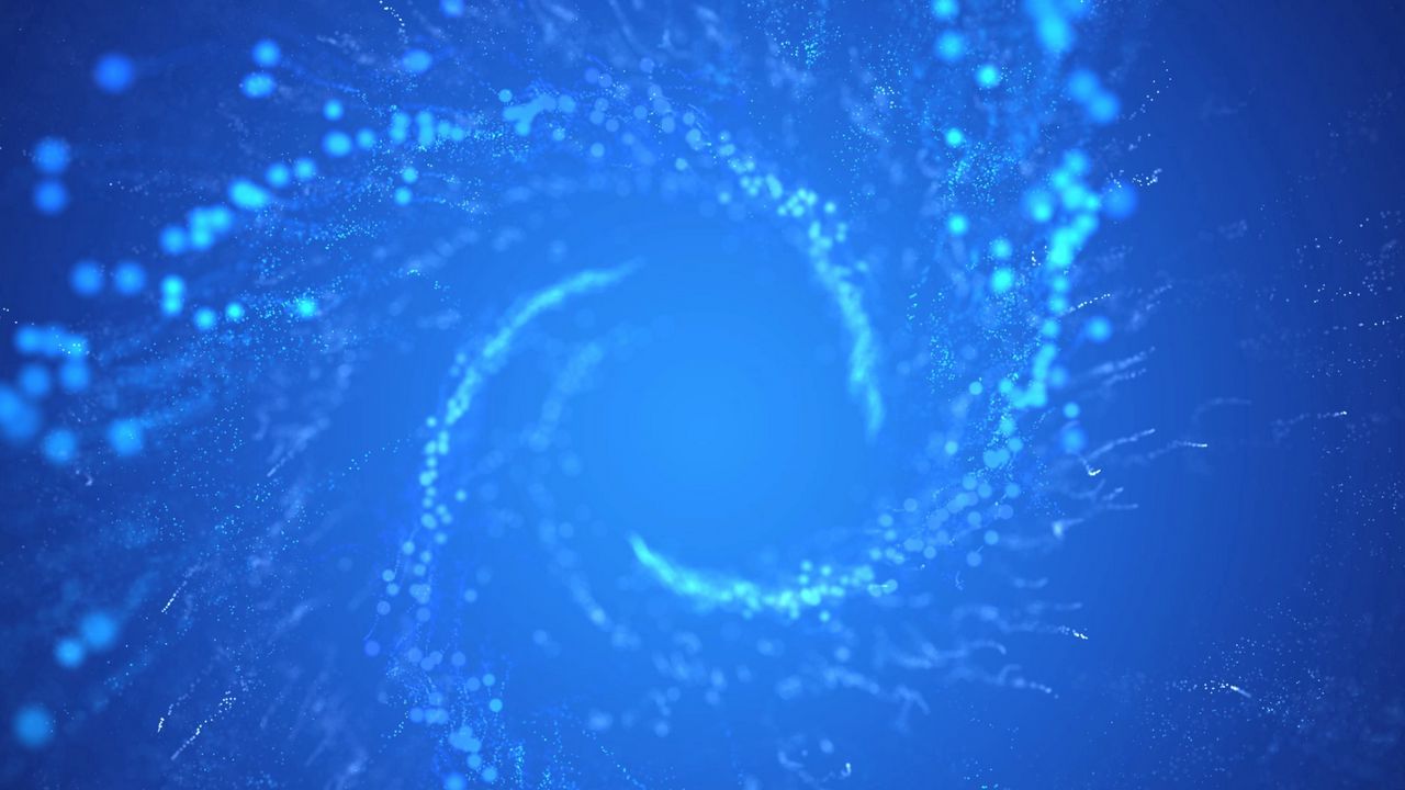 Wallpaper spiral, motion, scattering, sparks, circular, blue