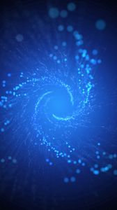 Preview wallpaper spiral, motion, scattering, sparks, circular, blue