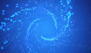 Preview wallpaper spiral, motion, scattering, sparks, circular, blue