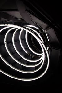 Preview wallpaper spiral, neon, lines, black-and-white