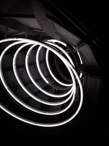 Preview wallpaper spiral, neon, lines, black-and-white