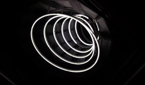 Preview wallpaper spiral, neon, lines, black-and-white