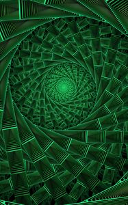 Preview wallpaper spiral, pattern, glow, abstraction, green