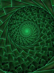 Preview wallpaper spiral, pattern, glow, abstraction, green