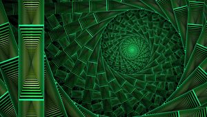 Preview wallpaper spiral, pattern, glow, abstraction, green