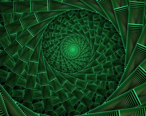 Preview wallpaper spiral, pattern, glow, abstraction, green