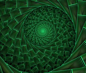 Preview wallpaper spiral, pattern, glow, abstraction, green