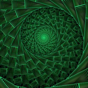 Preview wallpaper spiral, pattern, glow, abstraction, green