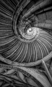 Preview wallpaper spiral, roof, architecture, black and white