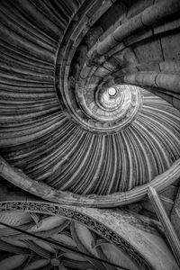 Preview wallpaper spiral, roof, architecture, black and white