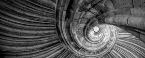 Preview wallpaper spiral, roof, architecture, black and white