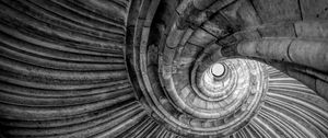 Preview wallpaper spiral, roof, architecture, black and white