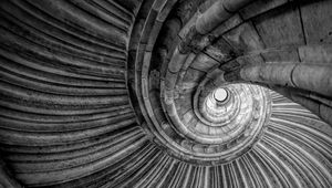 Preview wallpaper spiral, roof, architecture, black and white