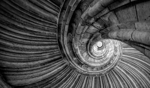 Preview wallpaper spiral, roof, architecture, black and white