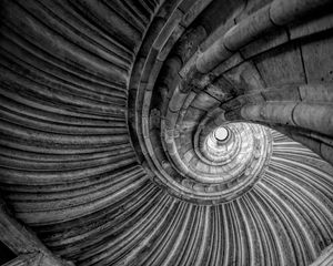 Preview wallpaper spiral, roof, architecture, black and white