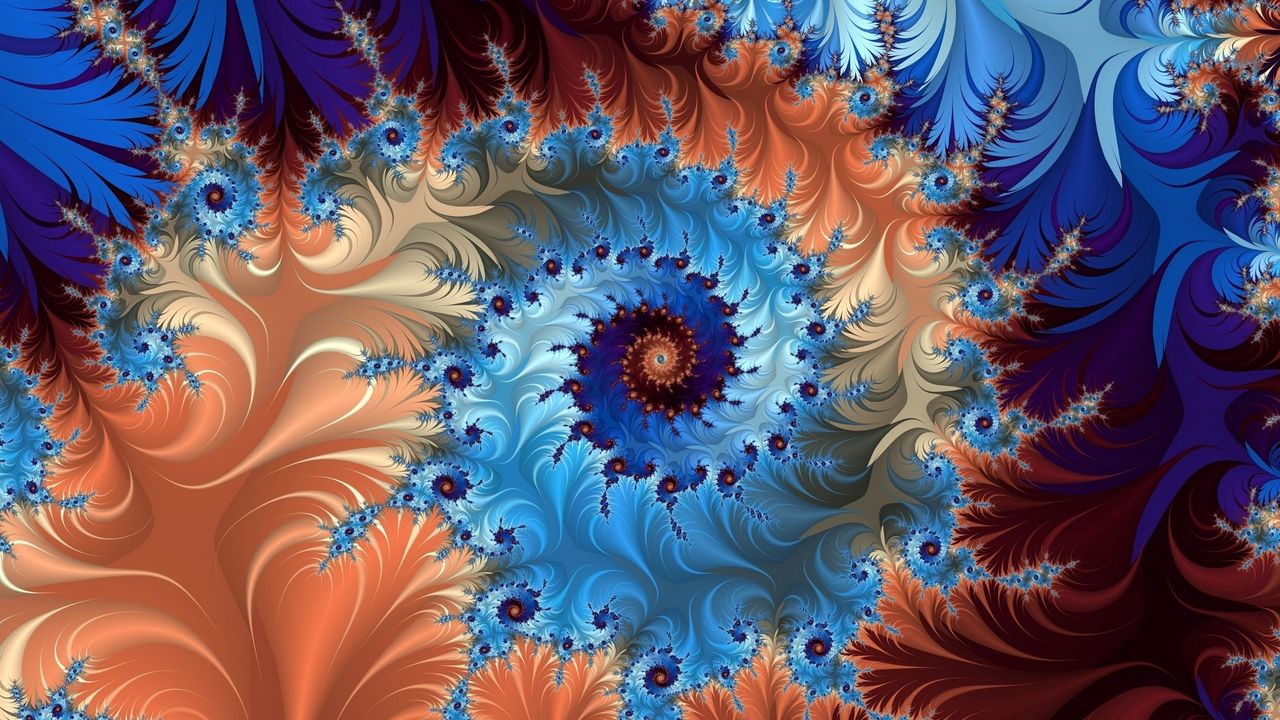 Wallpaper spiral, rotation, multicolored, circle