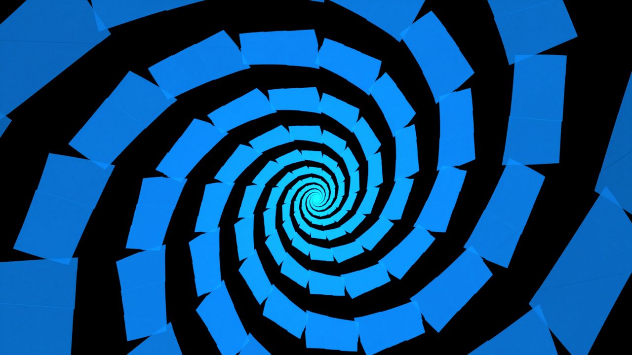 Wallpaper spiral, shapes, abstraction, blue