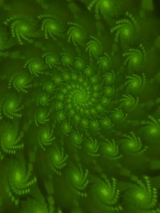 Preview wallpaper spiral, shapes, background, green, abstraction