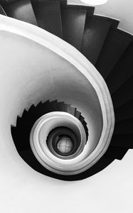 Preview wallpaper spiral, stairs, bw, minimalism