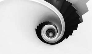 Preview wallpaper spiral, stairs, bw, minimalism
