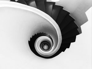 Preview wallpaper spiral, stairs, bw, minimalism