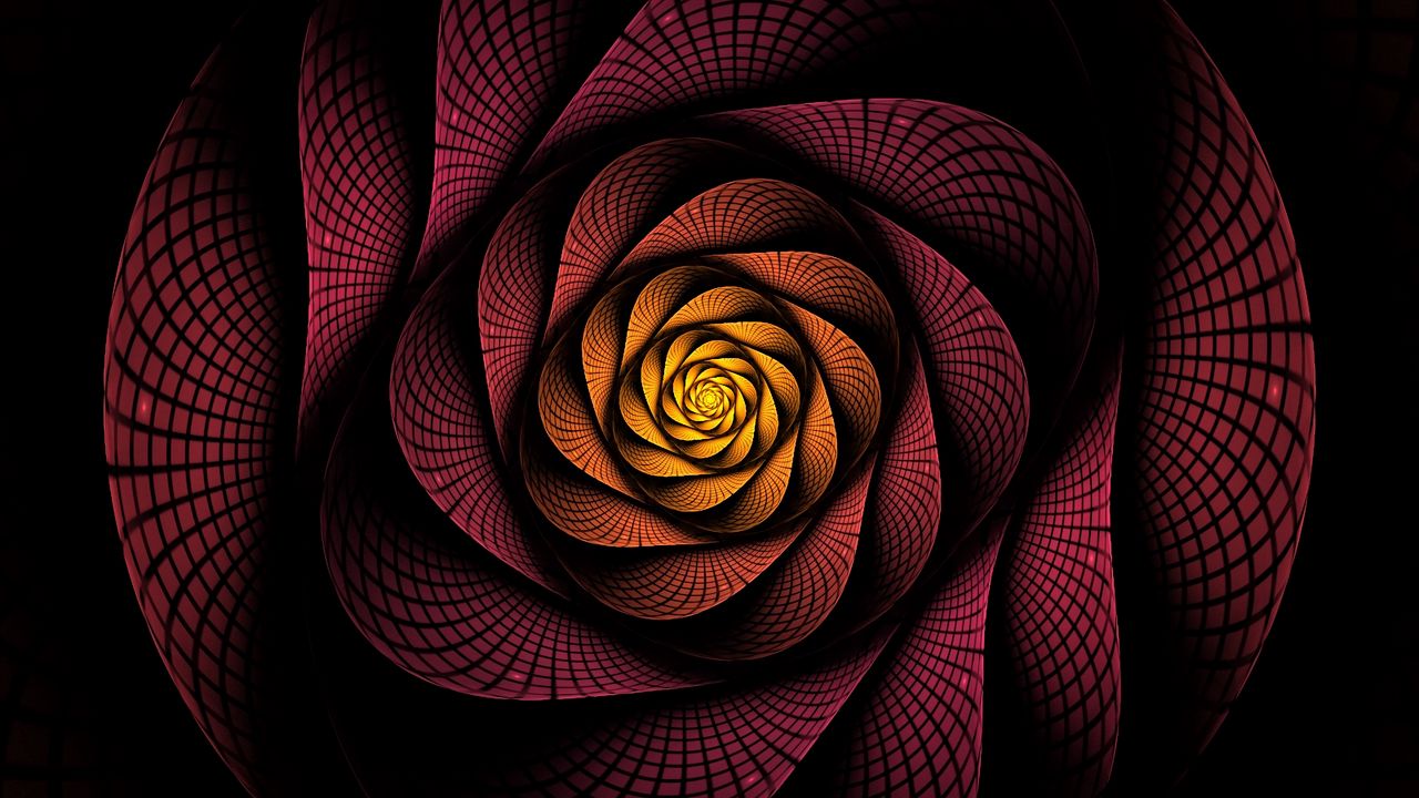 Wallpaper spiral, swirling, fractal, dark, abstraction