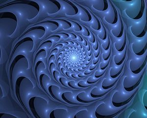 Preview wallpaper spiral, swirling, rotation, fractal, blue
