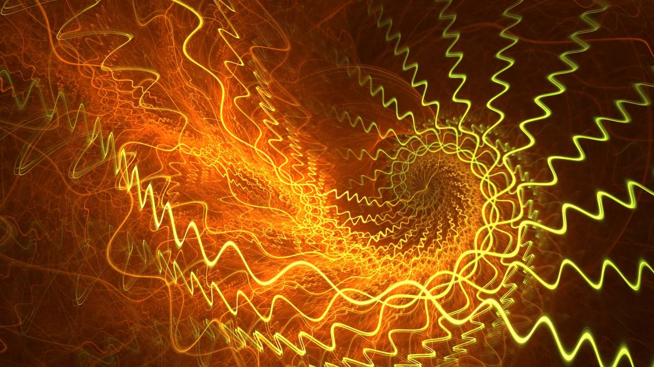 Wallpaper spiral, threads, tangled, glow, fractal