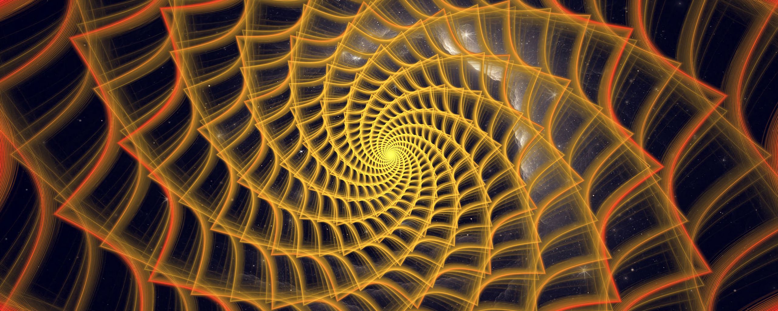 2560x1024 Wallpaper spiral, twisted, tangled, fractal, abstraction