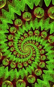 Preview wallpaper spiral, zigzags, circles, abstraction, green