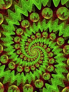 Preview wallpaper spiral, zigzags, circles, abstraction, green