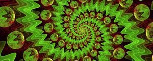 Preview wallpaper spiral, zigzags, circles, abstraction, green