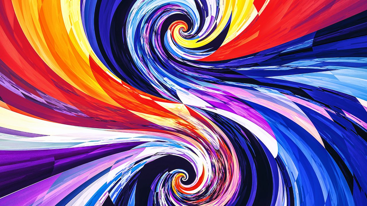 Wallpaper spirals, circles, swirling, multicolored