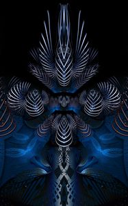 Preview wallpaper spirals, lines, сurves, volume, abstraction, blue