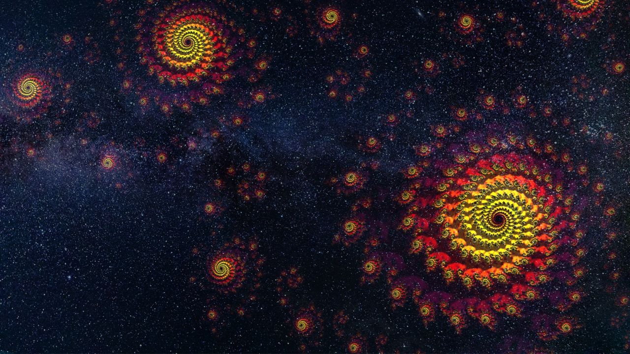 Wallpaper spirals, starry sky, universe, space